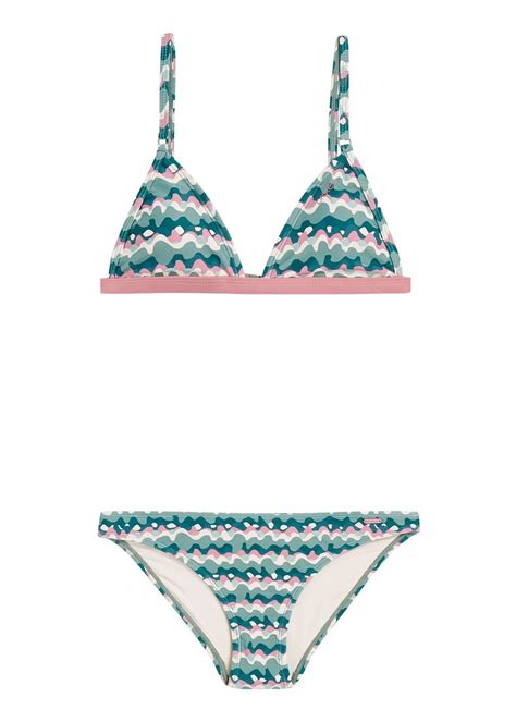 Protest Girls Linsey Triangle Bikini Green